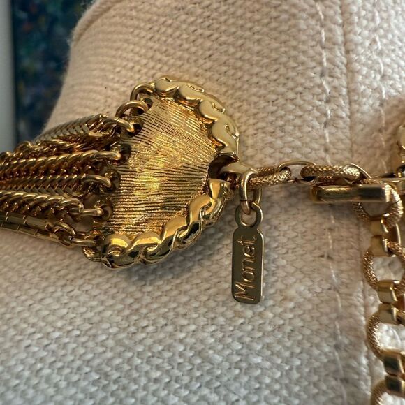 Louis Vuitton Lock & Key # 313 on Vintage Monet Multi Strand Gold Tone Necklace - Picture 4 of 9